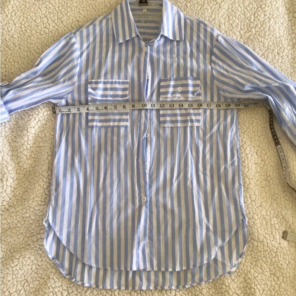 Striped Button-Up Shirts in Red and Blue - Picture 5 of 9